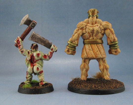 Reaper Bones 77171: Stone Golem and Harlequin Zombie "Buster Rotvessel"