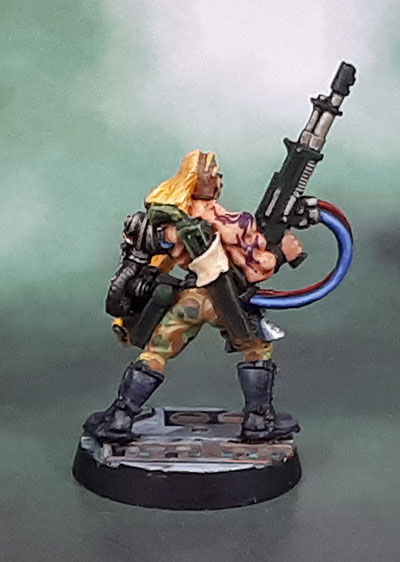 Necromunda 1995, Bounty Hunter with Bionic Arm and Chainsword, Gary Morley, 1995-6