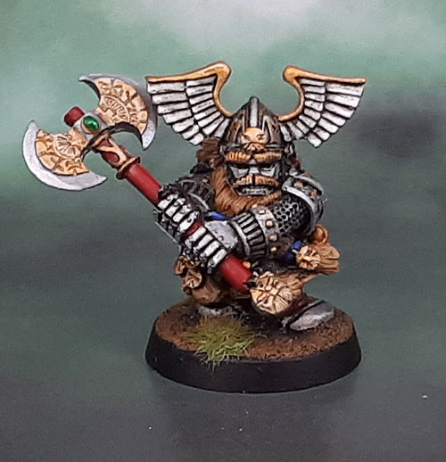 WHFB Dwarf Lord with 2-Handed Axe (Colin Dixon? 2000’s) (Neglected Orc-Slayer-Tober ’19)