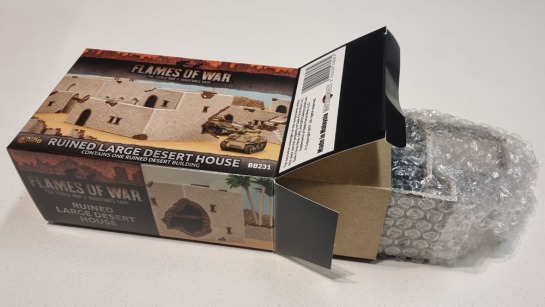 15mm Terrain Unboxing Review: Flames of War Battlefield in a Box - Ruined Large Desert House (Gale Force Nine BB231) 1:100, 1/100 scale, Battlegroup, What a Tanker Terrain