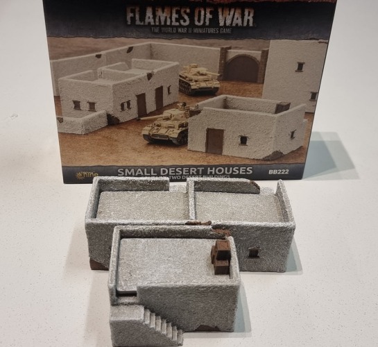 15mm Terrain Unboxing Review: Flames of War Battlefield in a Box - Small Desert Houses (Gale Force Nine BB222) 1:100, 1/100 scale, Battlegroup, What a Tanker Terrain